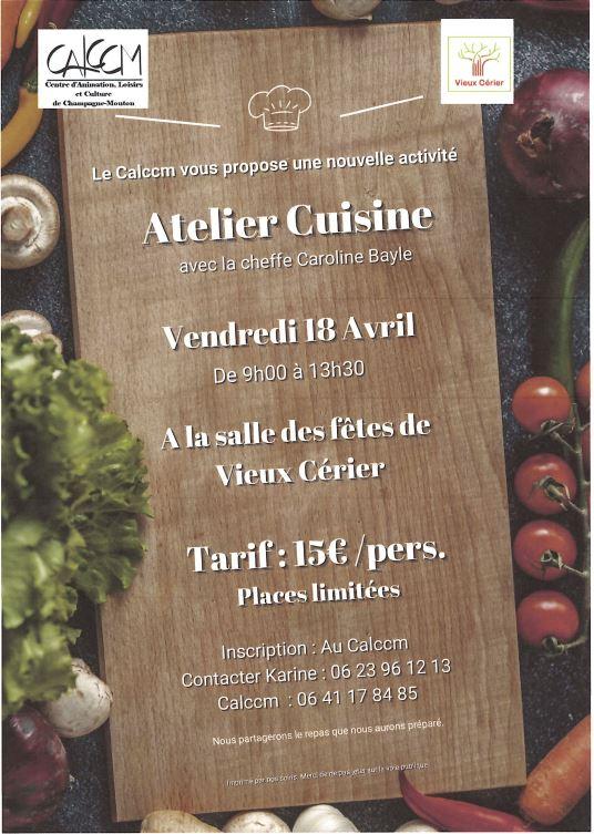 Atelier cuisine avril 2025