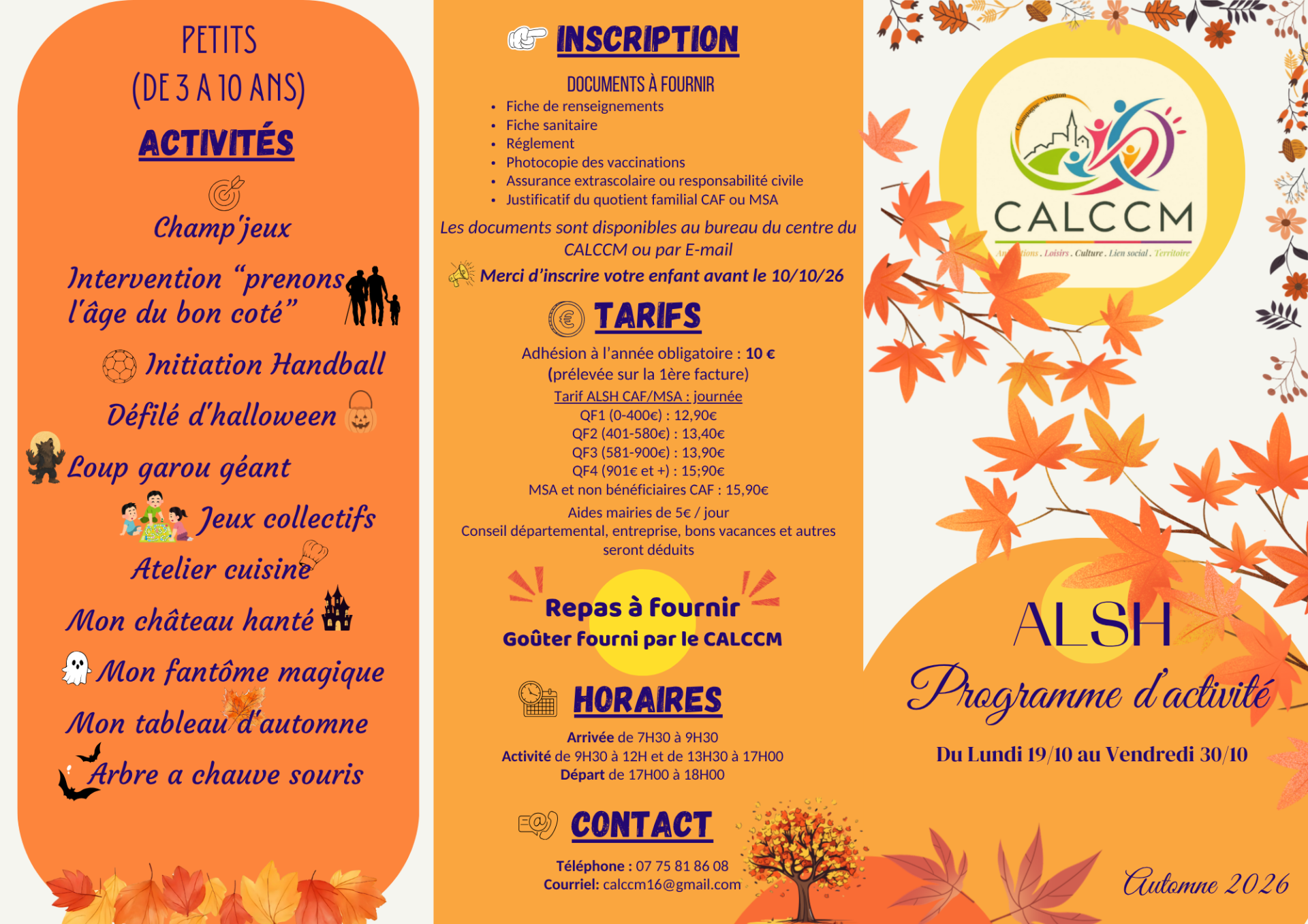Programme alsh vacances octobre recto